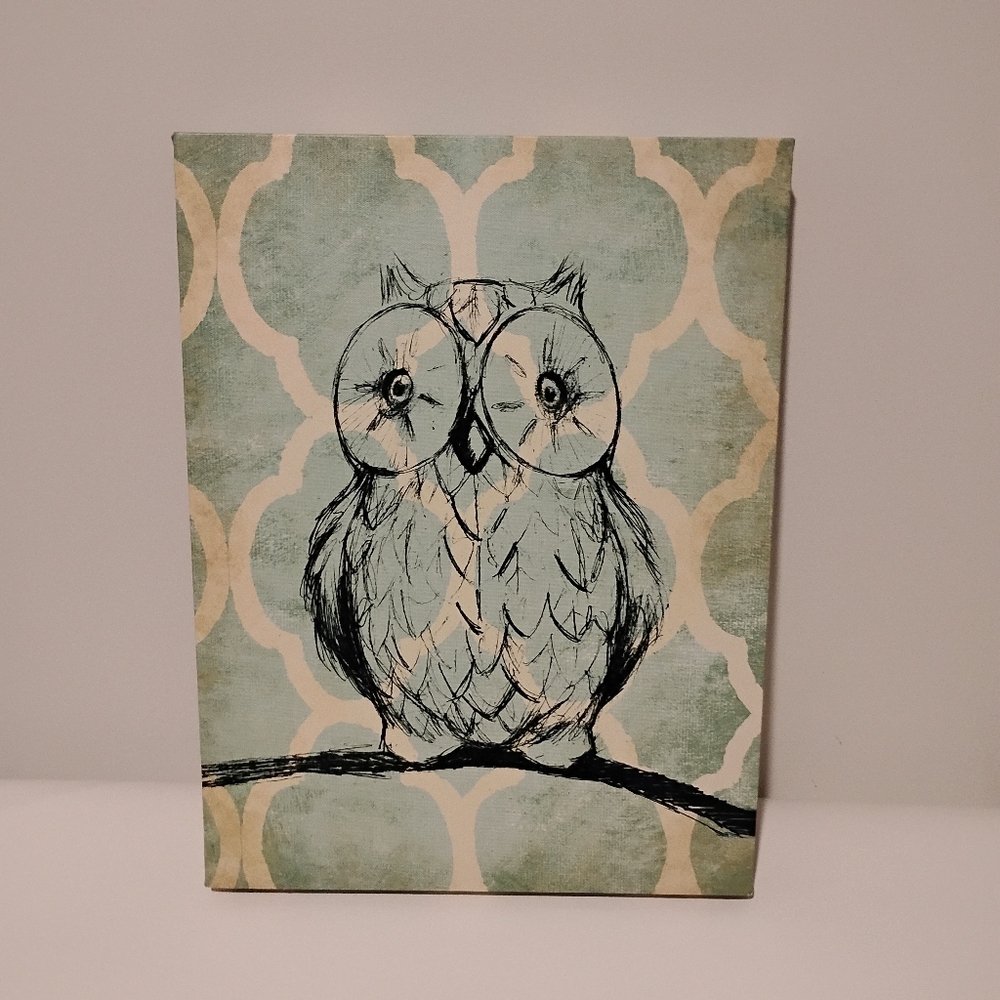 Hobby Lobby Blue and Black Owl Art Wall Decor